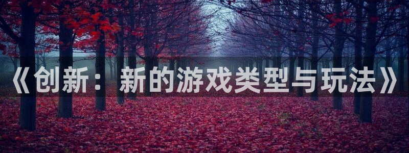 星欧娱乐官网登录：《创新：新的游戏类型与玩法》